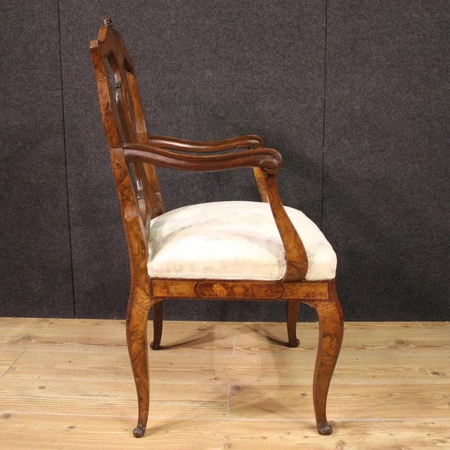Italian Inlaid Armchair, 1950s For Sale - Image 9 of 13