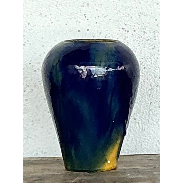 Vintage Original Glazed Ceramic Vase For Sale - Image 10 of 12