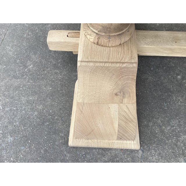 Almond French Solid-Plank Oak Weathered Farmhouse/Monastery Table For Sale - Image 8 of 13