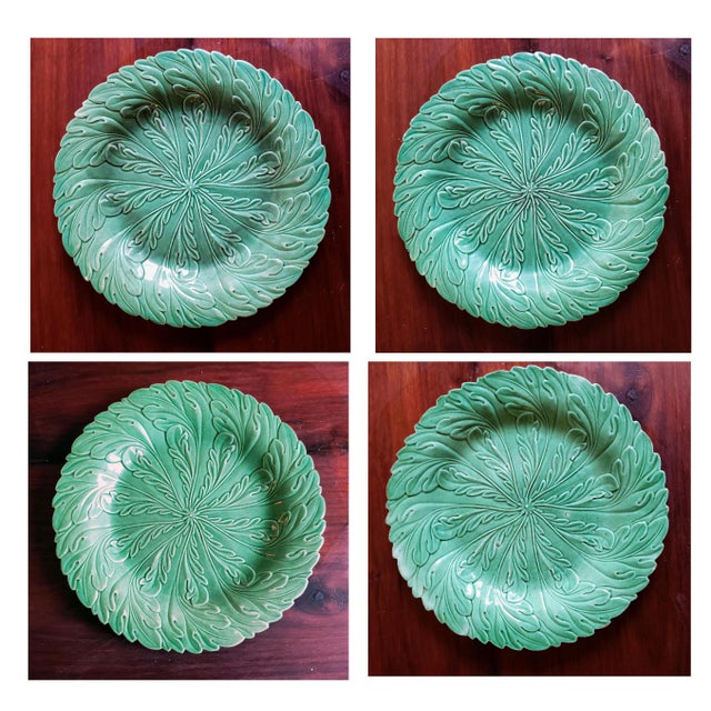 English Pottery GreenGlazed Leaf plates.Possibly Brameld, Yorkshire