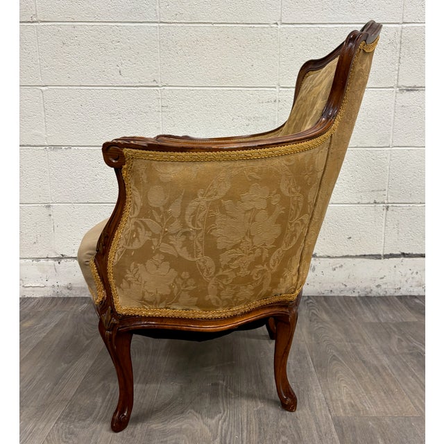 Antique French Louis XV Style Bergere Armchair For Sale - Image 4 of 10