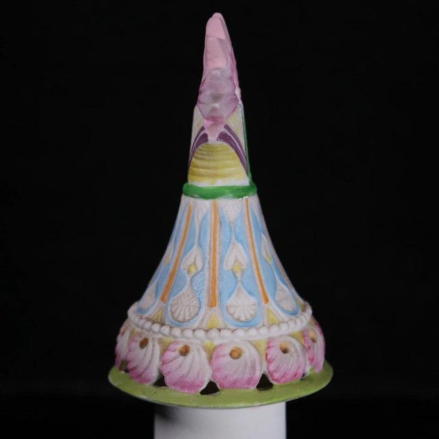 Biscuit Porcelain Covered Bottle Vase with Painted Decoration by Jean Gille For Sale - Image 9 of 17