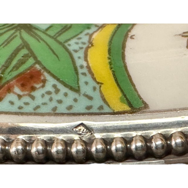 Ceramic Early 20th Century La Porcelain Limousine (Pl) , 12" Porcelain Platter W/ Silver Rim For Sale - Image 7 of 7