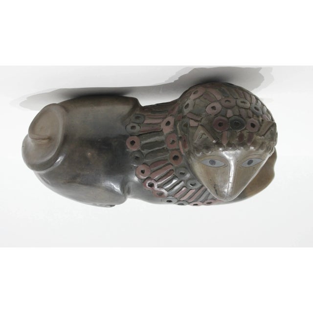 Ceramic Smiling Lion Artisan Sculpture For Sale - Image 7 of 11