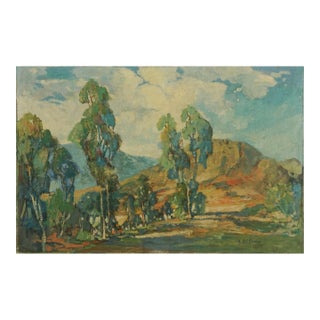 Early 20th Century Original Southern California Landscape -- Eucalyptus Grove by Andrew Boardo Lund For Sale