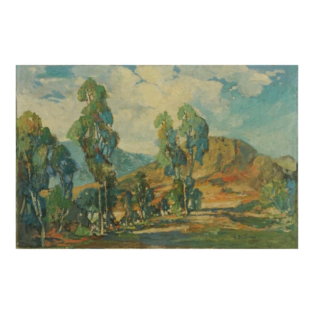 Early 20th Century Original Southern California Landscape -- Eucalyptus Grove by Andrew Boardo Lund For Sale