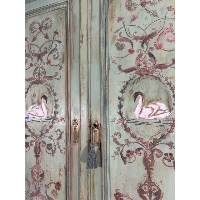 Antique Painted Wardrobe with Versailles Style Panels, 1890s For Sale - Image 13 of 14