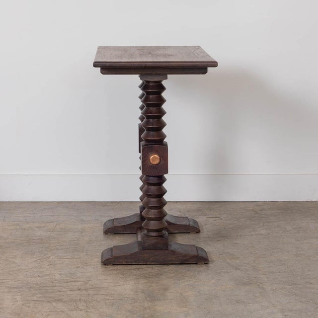 1940s French Wood and Copper Side Table by Charles Dudouyt For Sale - Image 9 of 16
