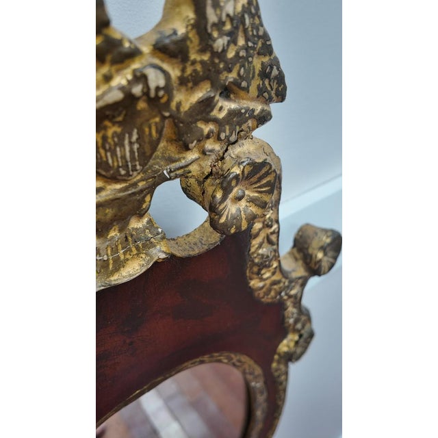 Brown 19th Century Carved and Gilt Mahogany Federal Revival Mirror For Sale - Image 8 of 9