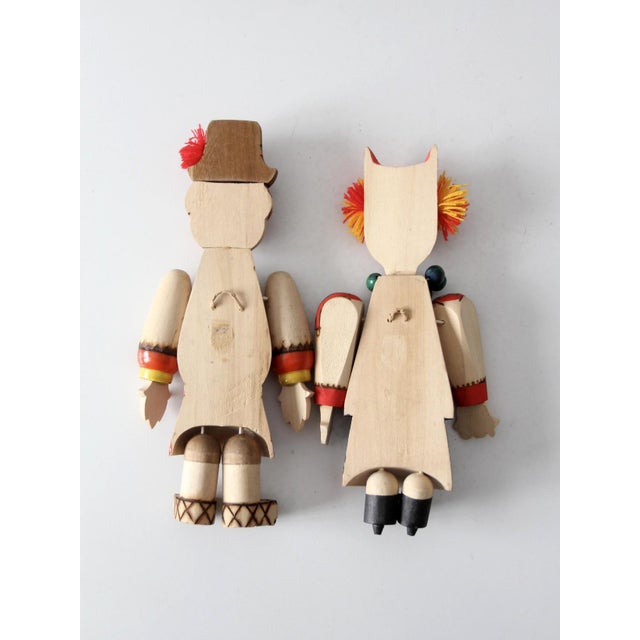 Wood Mid-Century Scandinavian Folk Art Wall Hangings Pair For Sale - Image 7 of 7