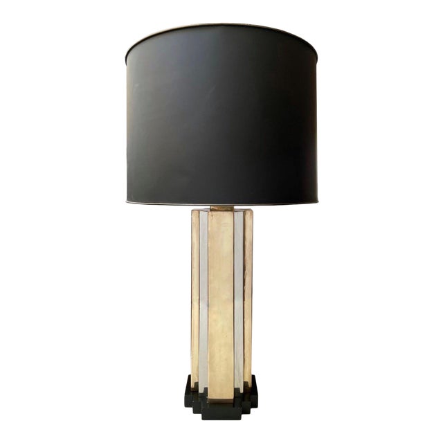 1970s Chrome and Brass “Skyscraper” Lamp For Sale