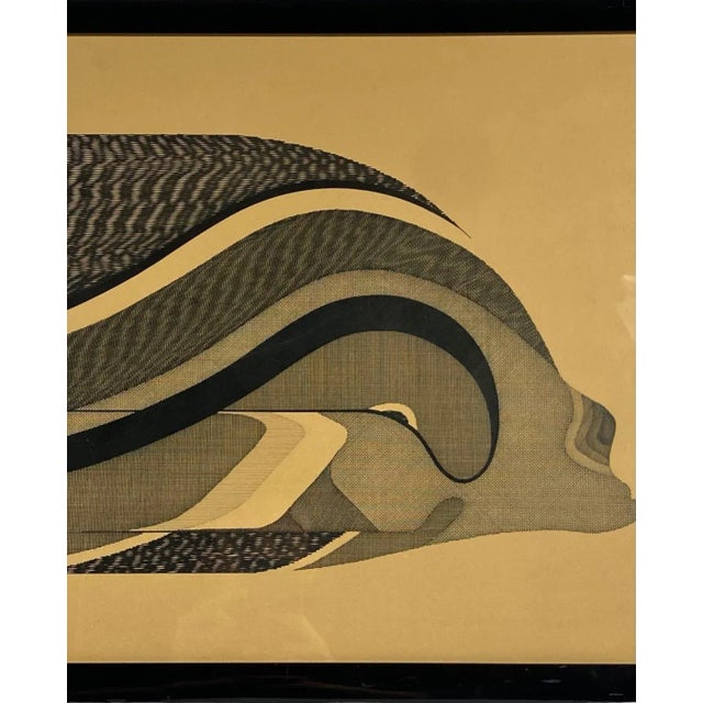 Abbahao, Untitled Large Stylized Fish, Ink on Paper, 1976, Framed For Sale - Image 4 of 12
