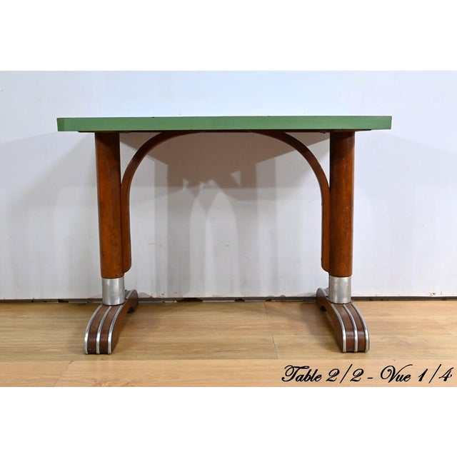 Vintage Bistro Tables in Laminate and Beech, 1950s, Set of 2 For Sale - Image 10 of 18