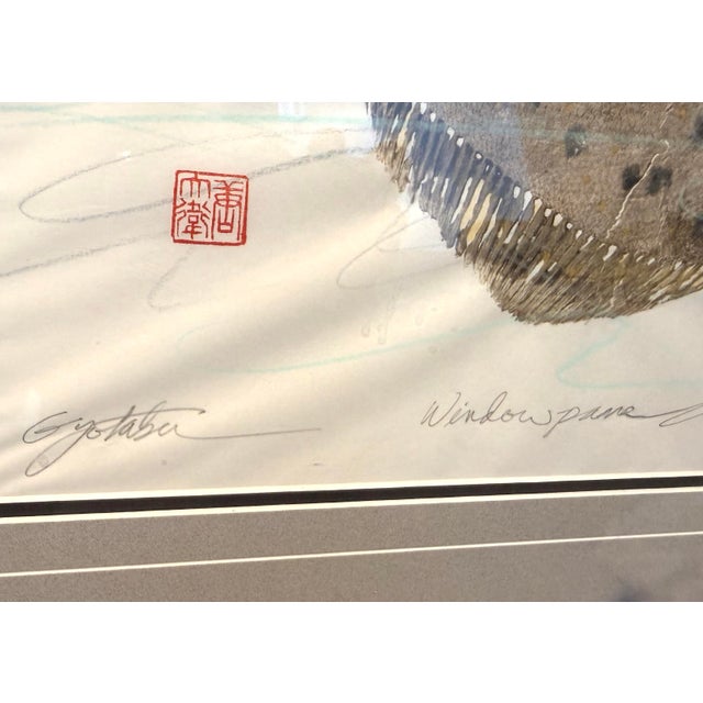 This Gyotaku painting captures the beauty of a Windowpane fish. The artwork uses the ancient Japanese method of fish...