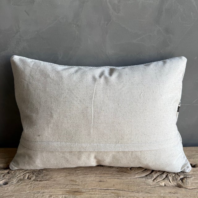 Textile Vintage Rug Pillow Cover With Stripes For Sale - Image 7 of 7