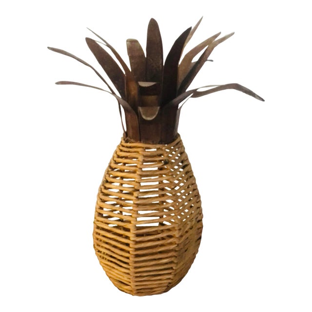 Early 21st Century Rattan Pineapple Centerpiece For Sale