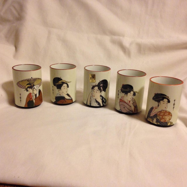 Kafuh Japanese Geisha Cups Set of 5 Chairish