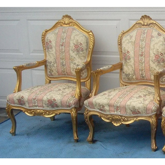 1970s Vintage French / French Provincial Arm Chairs- a Pair For Sale - Image 13 of 14