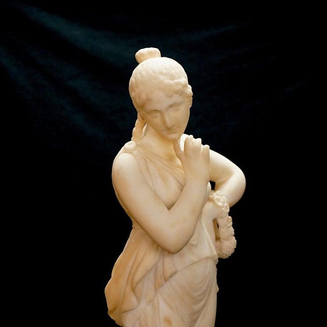 Classical Alabaster Sculpture of a Woman by P. Bazzanti, Florence 19thC For Sale - Image 4 of 18