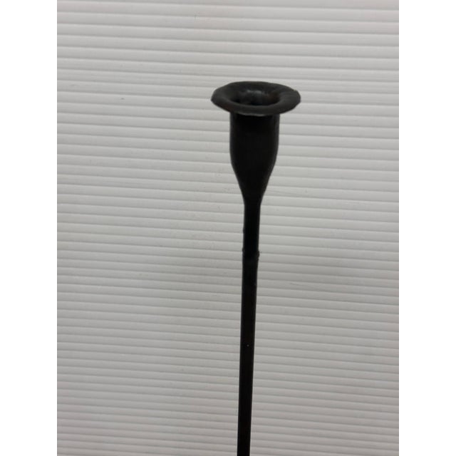 Black Iron Tripod Candlesticks, Pair For Sale - Image 11 of 12