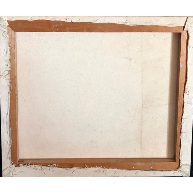 Textile Mid Century Abstract Painting = a City For Sale - Image 7 of 7