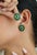 Contemporary Emerald & Diamond Floral Stud Earrings in 14k White Gold- A Pair For Sale - Image 4 of 12