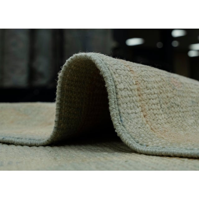 Blue Turkish Oushak Rug 3'10" x 9'5" #18041 For Sale - Image 8 of 8