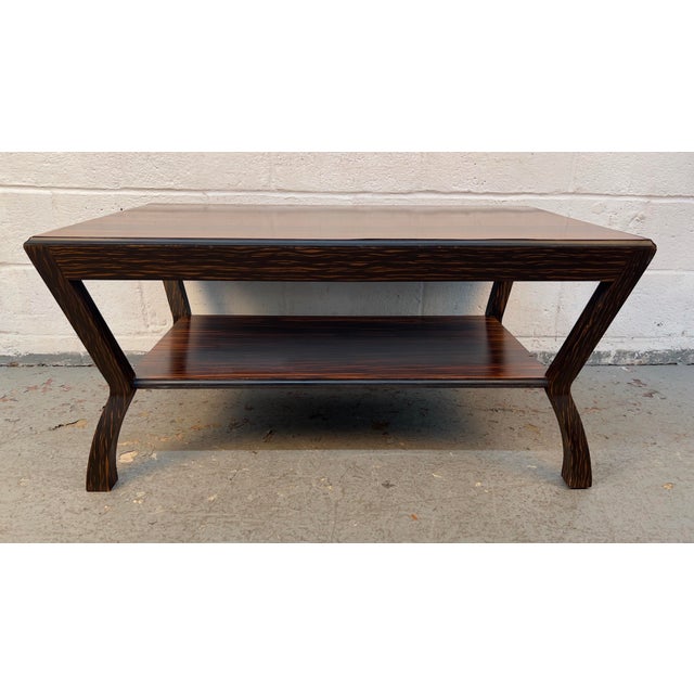 Vintage Modern Macassar Ebony Coffee Table With Sculptural Base For Sale In New York - Image 6 of 13