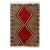 1950s Vintage Gabbeh Tribal Rug in Brown With Red Diamond Lozenge Pattern For Sale