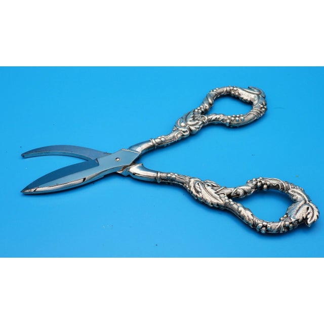 Antique Sterling Silver German Krusius Brothers Grape Shears Scissors