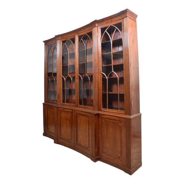 Regency Mahogany Library Bookcase For Sale