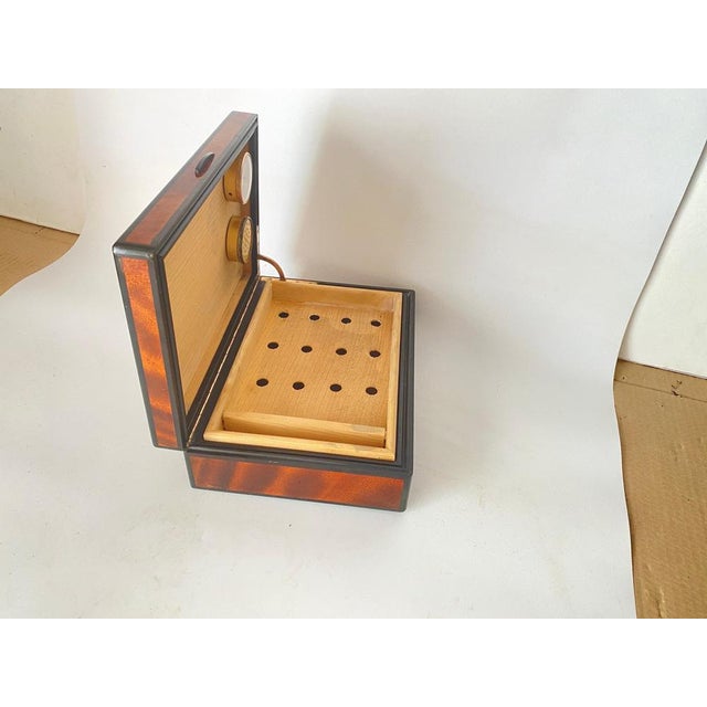 Black Burl Wood Cigar Box in Brown Black Color, France, 1970s For Sale - Image 8 of 16