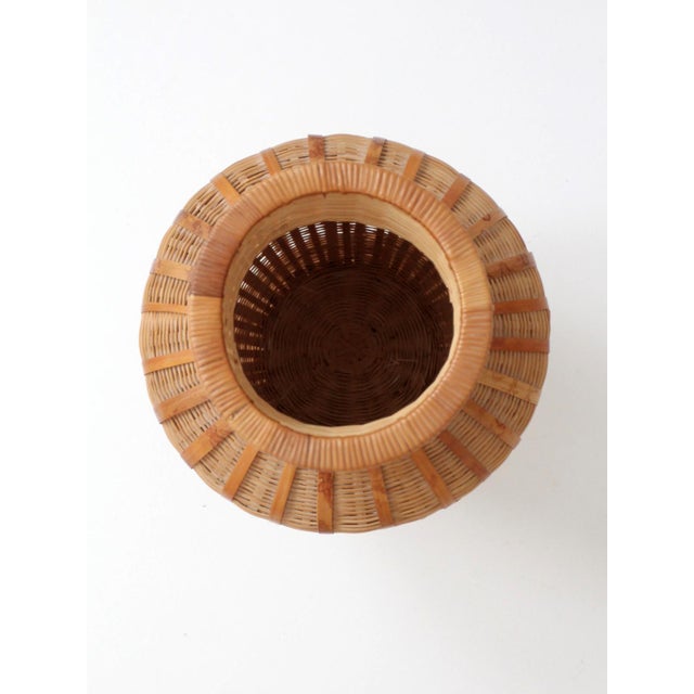 Vintage Wicker Vase Basket For Sale - Image 6 of 9