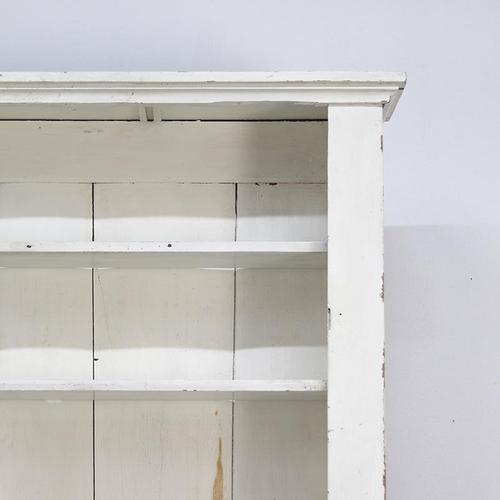 Rustic Country House White Painted Kitchen Cabinet with Shelves, 1890s For Sale - Image 3 of 13