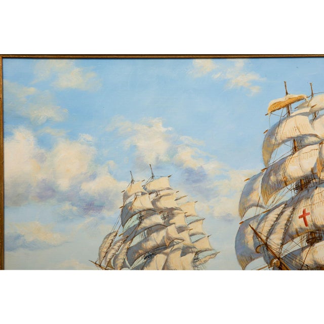 Fine Maritime Seascape Painting of American Clipper Ships by Henry Scott For Sale - Image 4 of 18