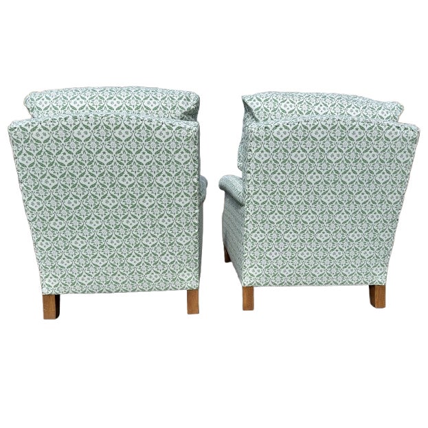 English Pair of Clayton Lounge Chairs by Howard Chairs LTD With Custom Slipcovers For Sale - Image 3 of 18