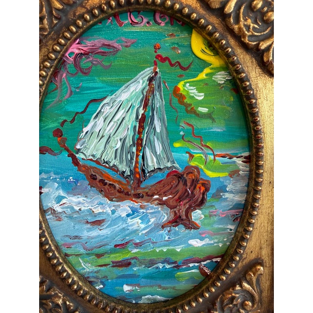 Serg Graff Medusa Schooner Original Art, Fantasy Ship Seascape Nautical Art Coa For Sale In Jacksonville, FL - Image 6 of 8