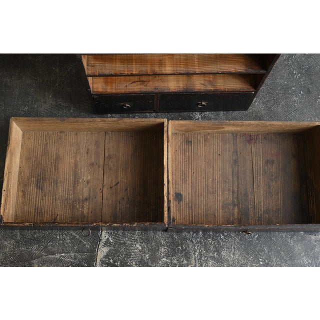 Antique Japanese Wooden Drawer Chest / Edo Period, 1770s / Rare Inscribed Piece For Sale - Image 16 of 18