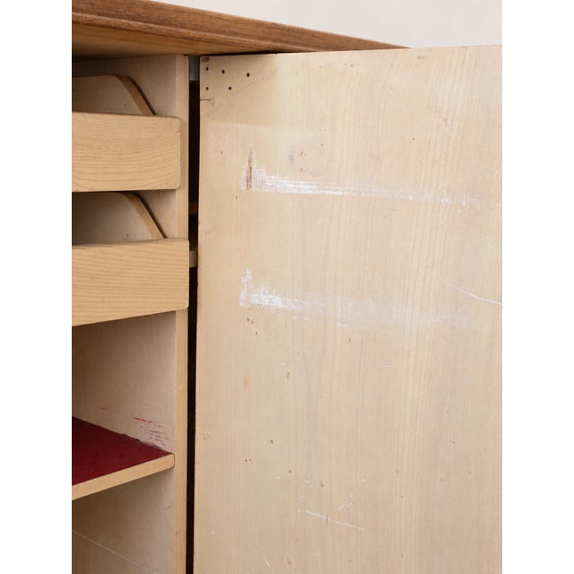 Wood Vintage Teak Herringbone Sideboard, 1950s For Sale - Image 7 of 14
