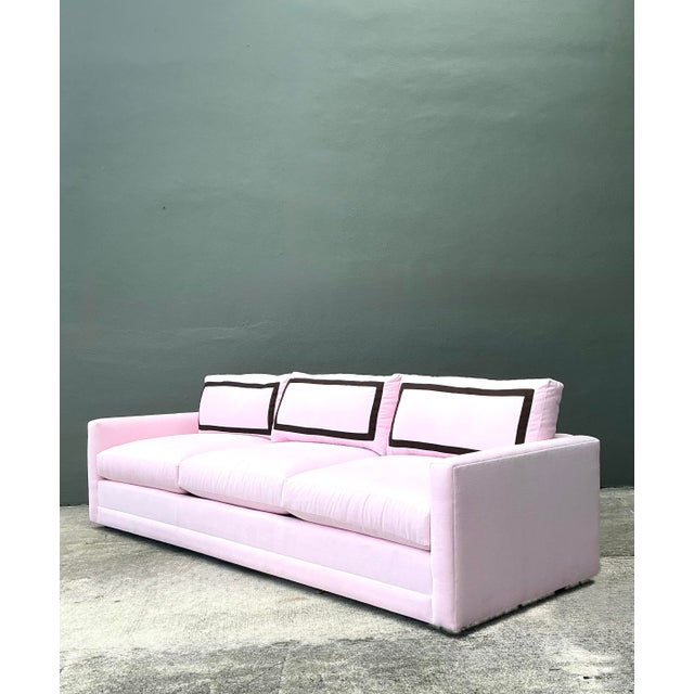 Vintage Cr Laine Three Seat Sofa in Romo “Linara Rosewater” With Samuel and Sons Trim For Sale - Image 12 of 12