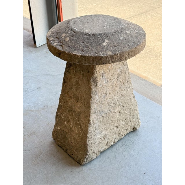 Light Gray Large English Steddle or Staddle Stone for the Garden For Sale - Image 8 of 11