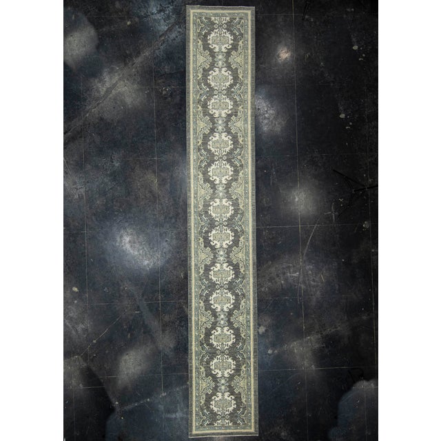Black Turkish Oushak Rug 2'11" x 17'11" #20253 For Sale - Image 8 of 8