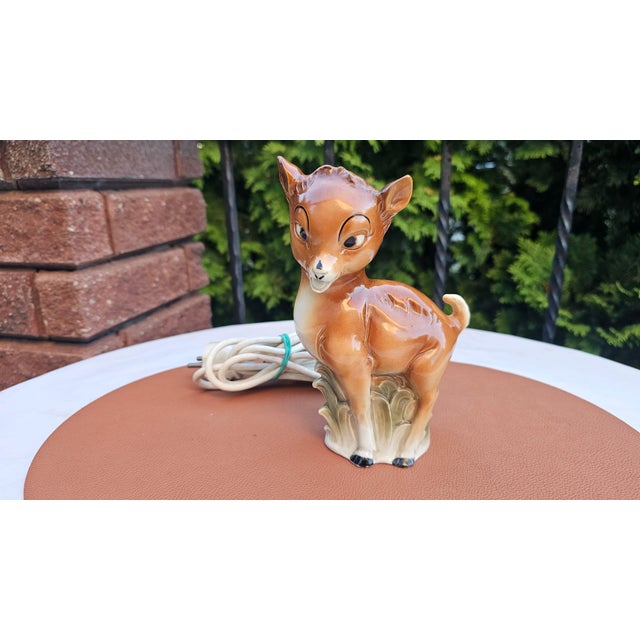 Porcelain Bambi Fawn Table Lamp from Goebel, 1950s For Sale - Image 9 of 9
