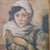 A vintage oil on canvas portrait painting of a Chinese flapper girl. Unsigned. Framed