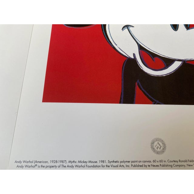 1994 Andy Warhol Foundation "Myths: Mickey Mouse" Pop Art Lithograph Print For Sale - Image 4 of 7