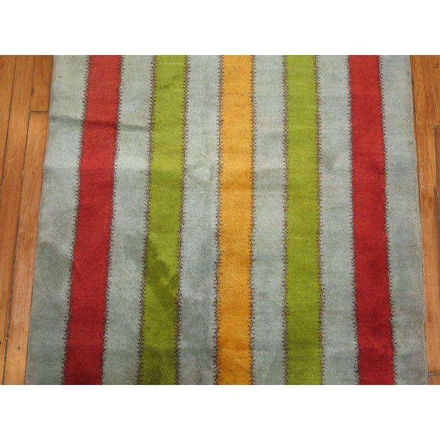 Blue Mid 20th Century Turkish Deco Rug - 3'9" x 6'10" For Sale - Image 8 of 18