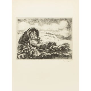 1939 After Eugene Higgins "Pioneers Resting", First Edition Period Offset Lithograph For Sale