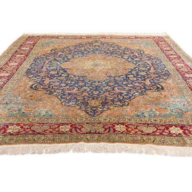 Baroque Vintage Turkish Silk Hereke Rug, 07'00 X 09'08 For Sale - Image 3 of 10