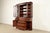 Baker Furniture Style Georgian Flame Mahogany Breakfront Bookcase Cabinet With Drop Front Secretary Desk For Sale In South Bend - Image 6 of 16