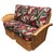 Mid-Century Modern 1990s Art "Hawaii" Rattan Fan Arm Two-Seat Sectional Settee Sofa For Sale - Image 3 of 6